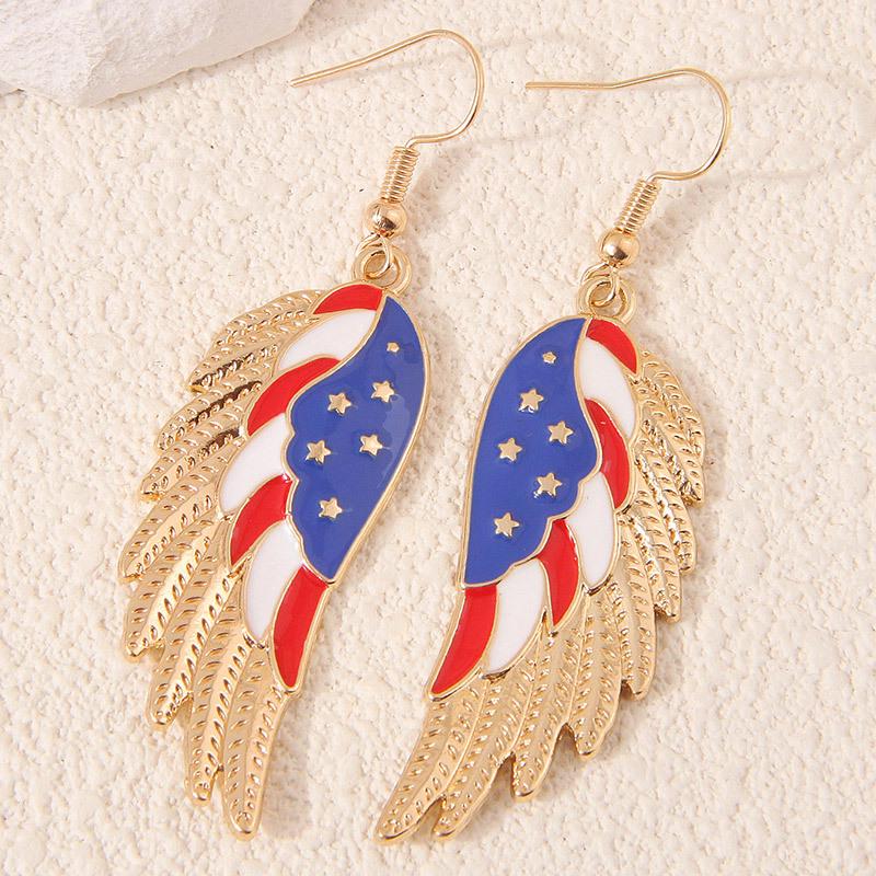Pair of Stylish National Flag Wings Women s Earrings