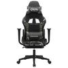 Gaming Chair with Massage Function and Footrest Black and Camouflage Artificial Leather