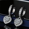Cute Female White Zircon Stone Hoop Earrings Vintage Fashion Wedding  For Women