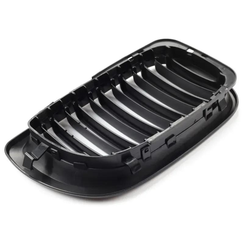 1Pair For BMW 3 Series E46 Car Front Bumper Grilles Racing Grill Kidney Dual Line Grills Gloss Black Grille 4 Door 2002-2005