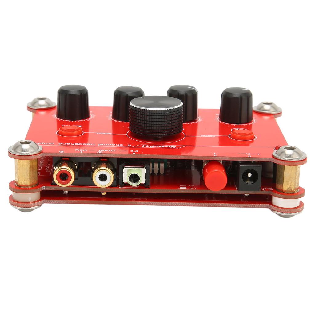 4 Channel Red Headphone Amplifier Independent Volume Control Easy Operation Audio Power Amplifier Module
