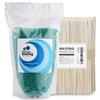 Barrel Waxing Hard Pellet Azulene Wax for Sensitive Skin 1kg + Waxing Monster Spatula L 100 Pcs 1 Pcs 1L