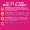 DR. MOREPEN Biotin+ Tabs | With Multivitamins, Amino Acids, Natural Extract of Amla, Turmeric & Green Tea, Bhringraj & Brahmi | (60 Tablets)