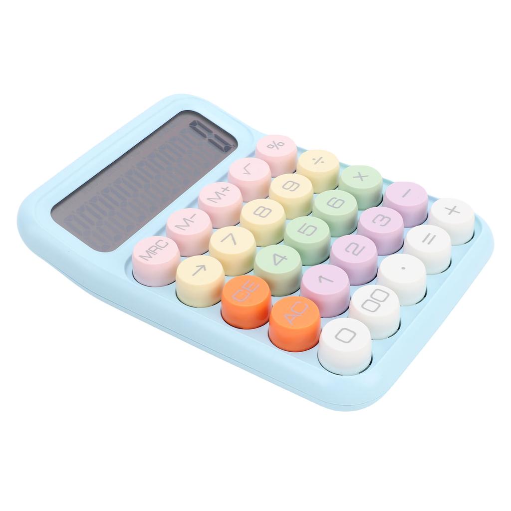 Colorful Calculator Standard 12 Digits Display Large Button Mechanical Keypad Calculator for Office School Sky Blue