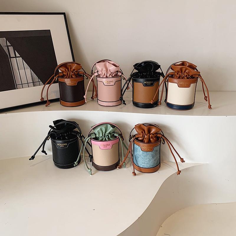 Stylish Princess Mini Bucket Bag For Kids In Trendy Color Block Design