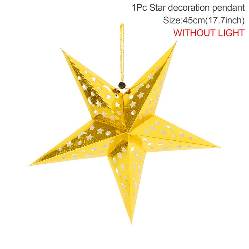 Hollow Star Hanging Pendant Eid Mubarak Ramadan Kareem Decoration Lantern 2025 Islamic Muslim Party Supplies Christmas Birthday