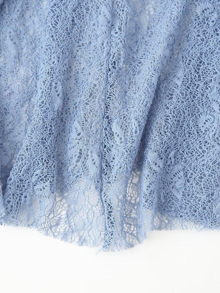 Damski Wiosenny 2025 Europejski i Amerykański Modny Koronkowy Zestaw Kamizelki i Półspódnicy