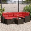 VidaXL Garden Furniture Set with Cushions 7 Pcs Brown Braided Resin 3325400
