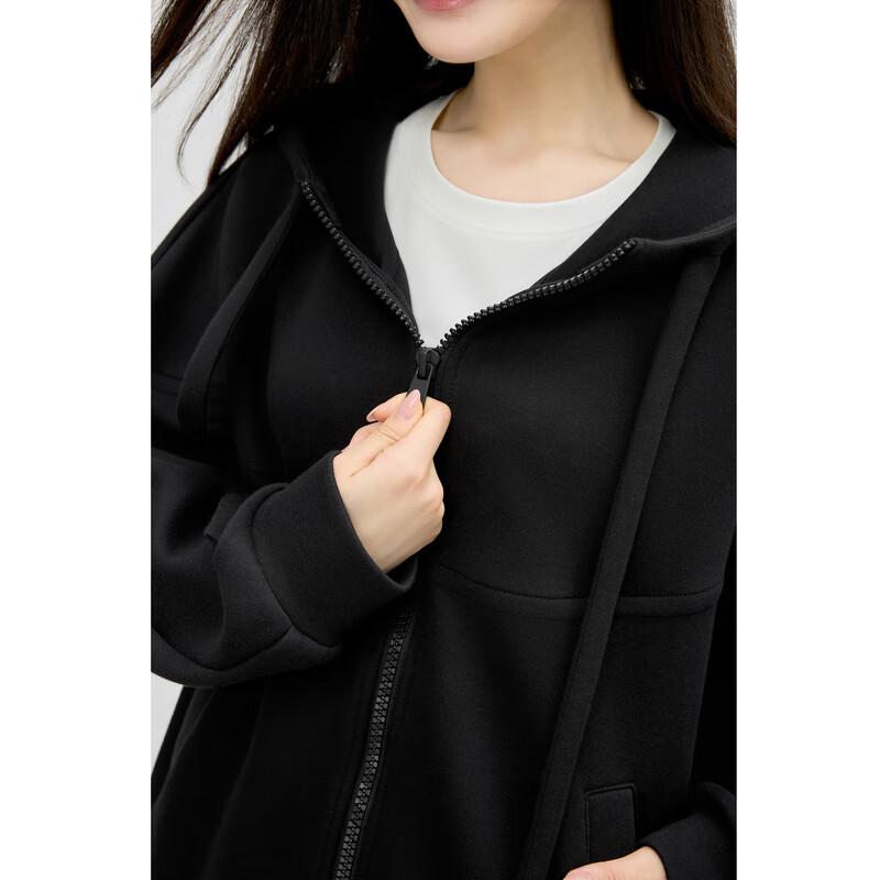 Qiushui Yiren Women's Casual Hooded Short Jacket