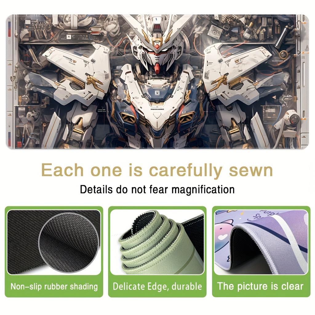 Gaming Robot Extended Large Mouse Pad Non-Slip Rubber Base Desk Pad with Stitched Edges for Gamers and Office table mat