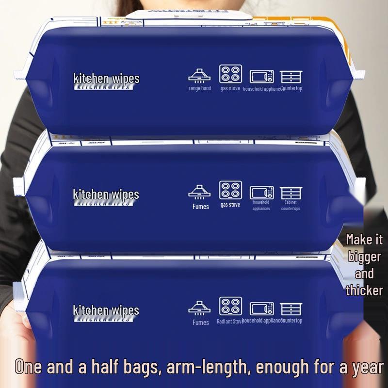 Dicke große feuchte Tücher zur Entfernung von Fettflecken in der Küche für Dunstabzugshauben und die Haushaltsreinigung