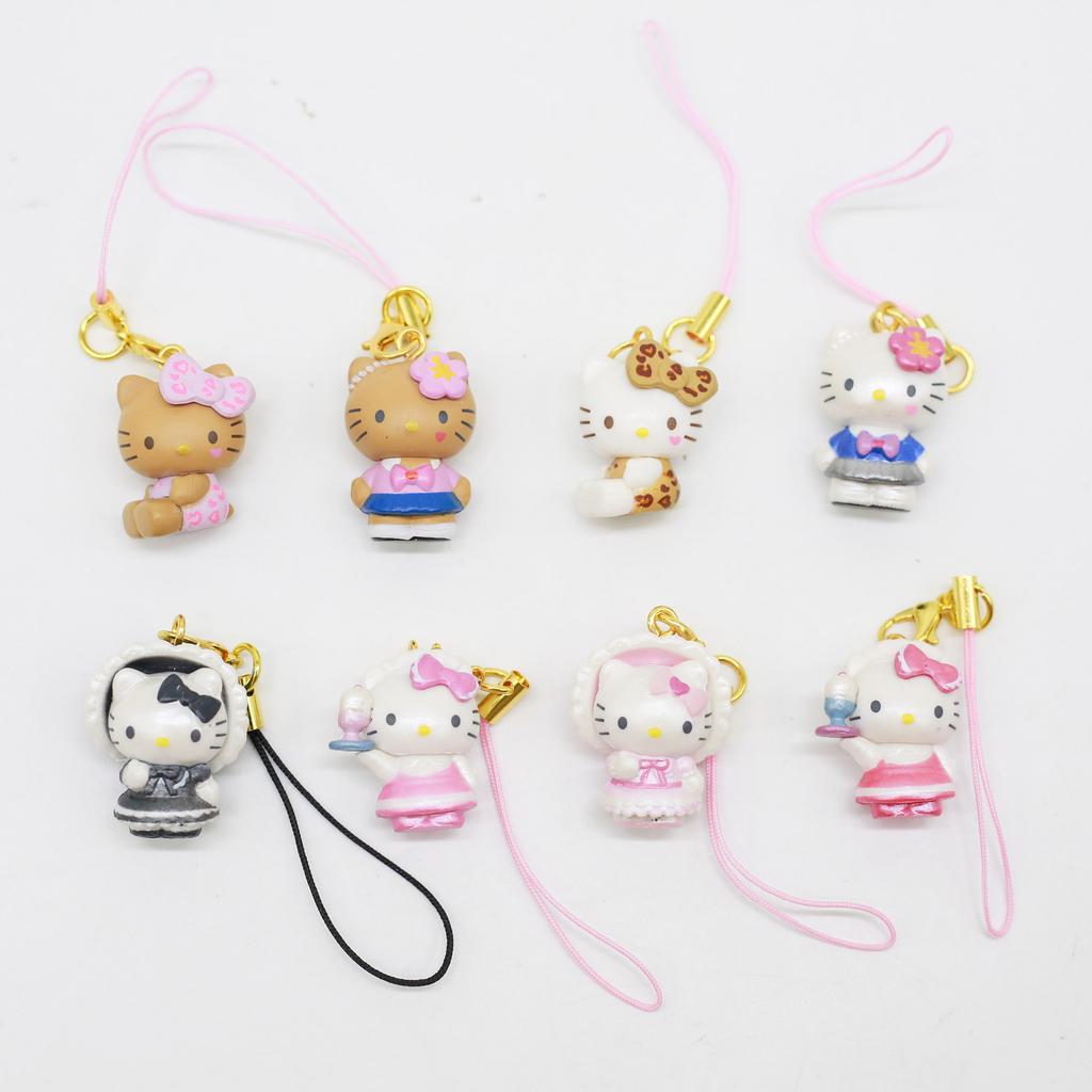 Anime Figure Hello Kitty Cartoon Black Skin KT Kawaii Doll Model Toys Collection Decoration Kids Birthday Gifts