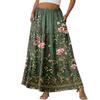 Women's Casual High Waist Drawstring A-line Skirt Color Skirt With Pockets