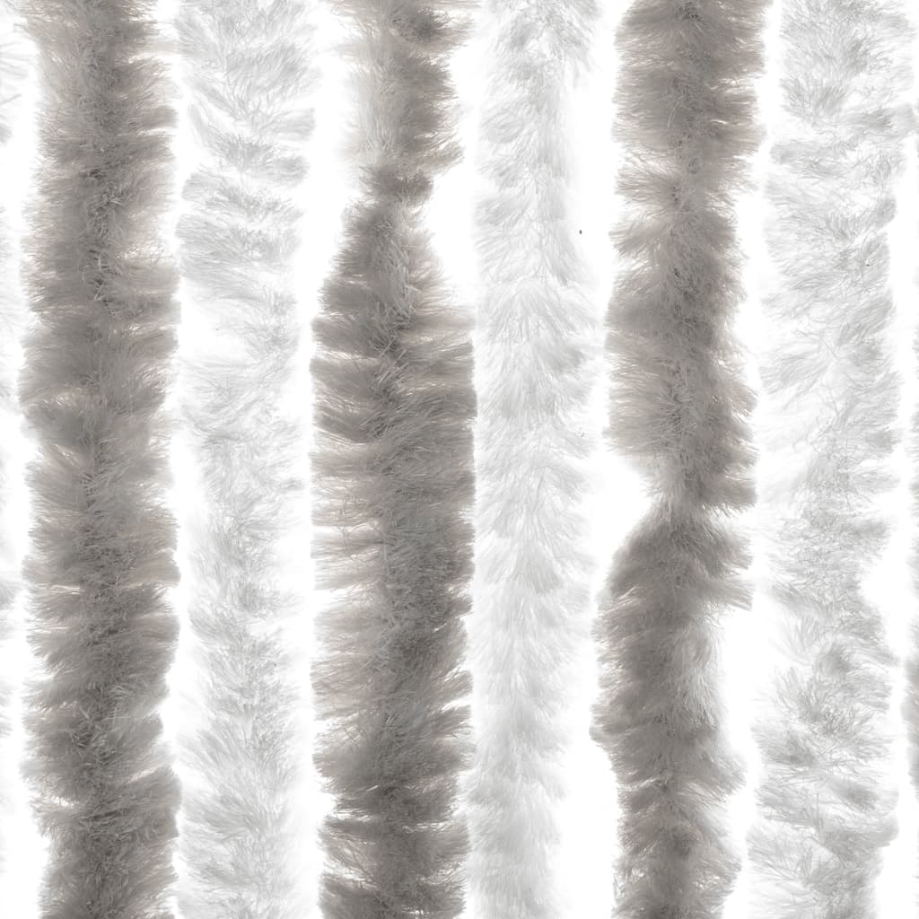 Fly Screen Curtain Light Grey and White 100 X 230 Cm Chenille