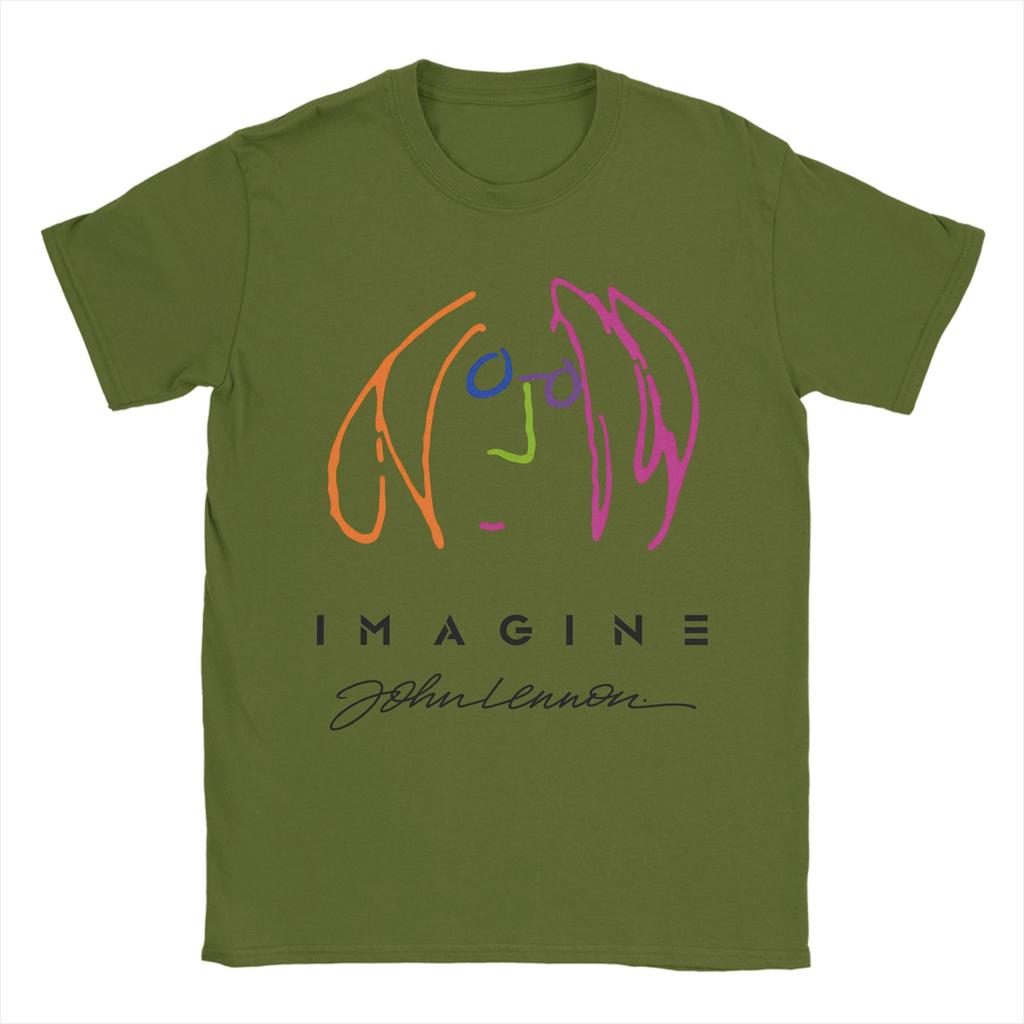 JOHN LENNON IMAGINE PROMO TShirt for Men  Leisure 100 Cotton Tees O Neck Short Sleeve T Shirt 4XL 5XL Clothing