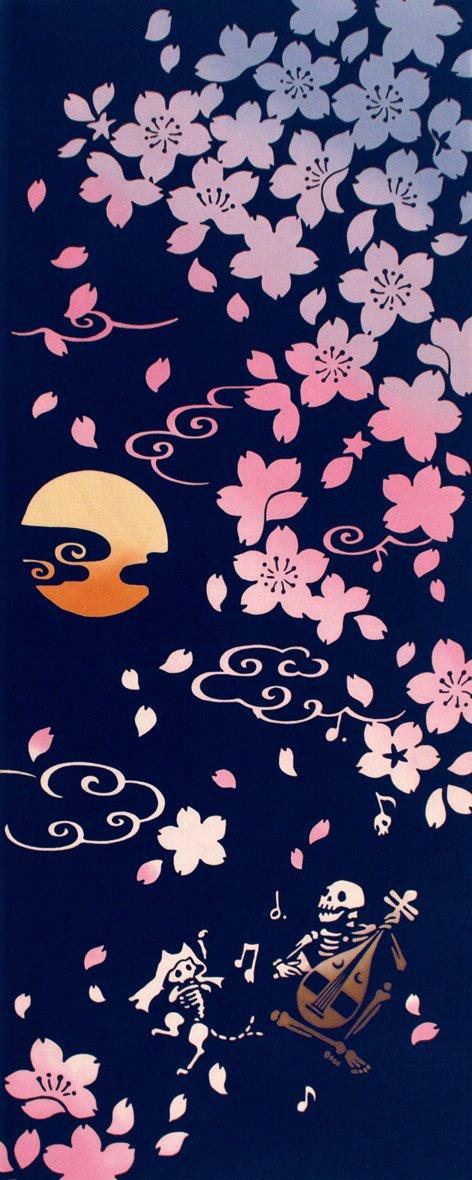 

Miyamoto Towel Kenema Hand Towel Skeleton Playing the Biwa Impermanence -