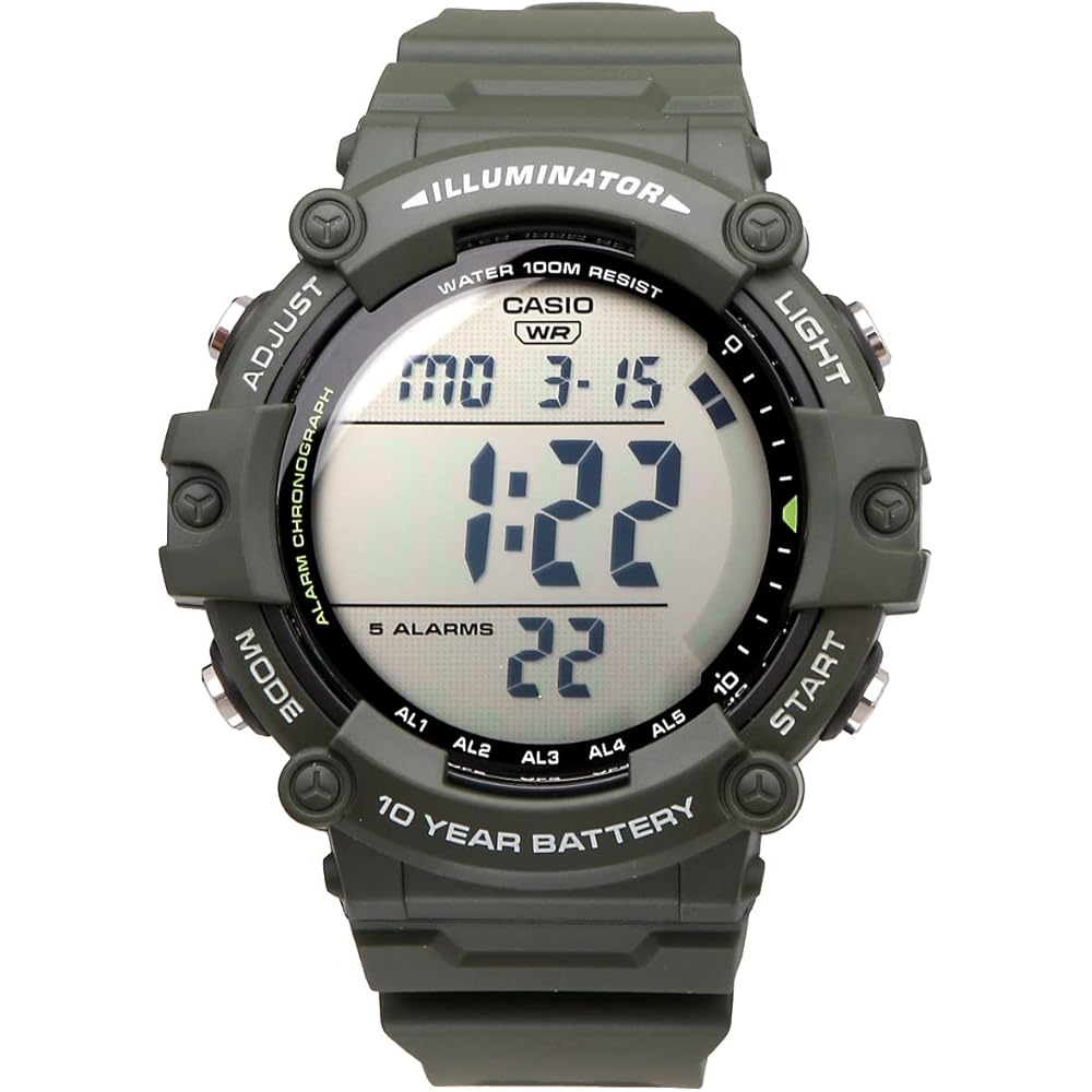 Casio AE-1500WHX-3AV Digital Watch Long Strap Military Green Men's Standard Model