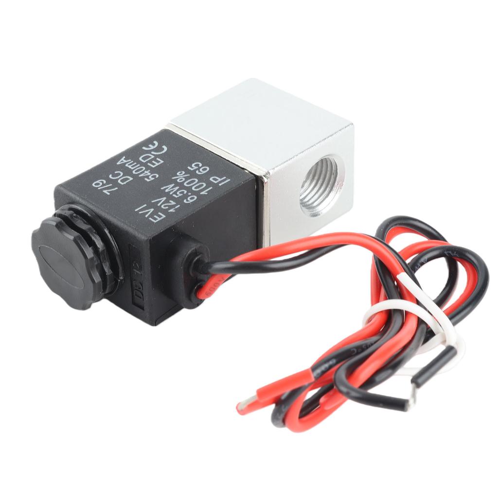 12V 1/4" 2-Wege Normalerweise Geschlossen Pneumatisches Aluminium Elektrisches Magnetventil Luftventil 2-Wege Normalerweise Geschlossenes Pneumatisches Ventil