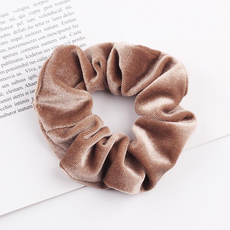 1 PC Velvet Scrunchies Rope For Women Girls Solid Hair Ties Big Ponytail Holders Headband Black Coffee Hair Band Accessories