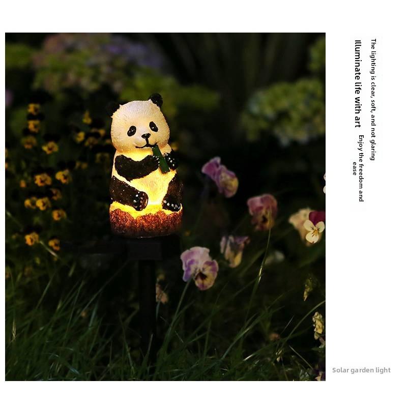 Solar Panda Lawn Decor Resin Animal Landscape Light With Energy Efficient Led For Garden Pathway