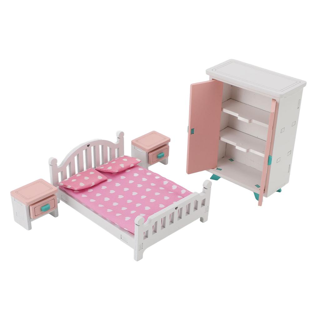 Children Simulation Miniature Dollhouse Bedroom Scene Small Furniture Home Role Playing Educational 