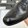 Brock Engraved Leather Shoes Men'S Business Dress Leather Breathable Work Shoes Groom Wedding Shoes Men'S Leather Shoes Wooden Root