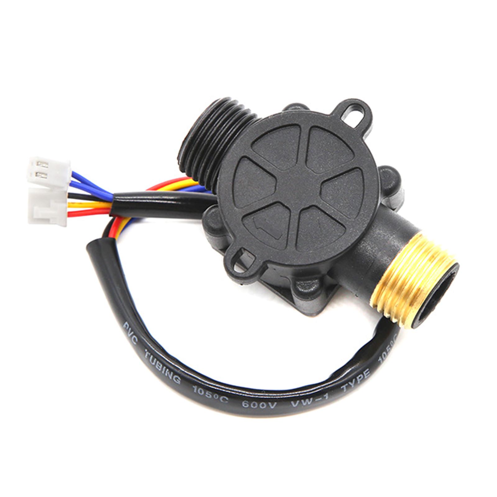 

G1/2 Male Thread Brass Water Flow Sensor, Hall Effect Sensor Switch Flow Meter Flowmeter Counter