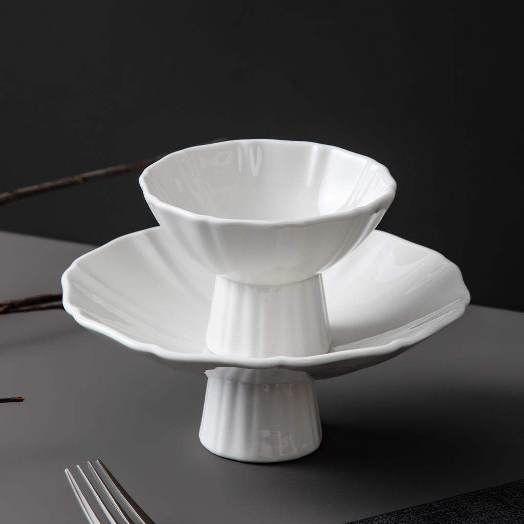 High-Value Dessert Trays, Hotel Creative Snack Plates, Tall Plates, Home Dessert Bowls, Assorted Ice Cream Bowls