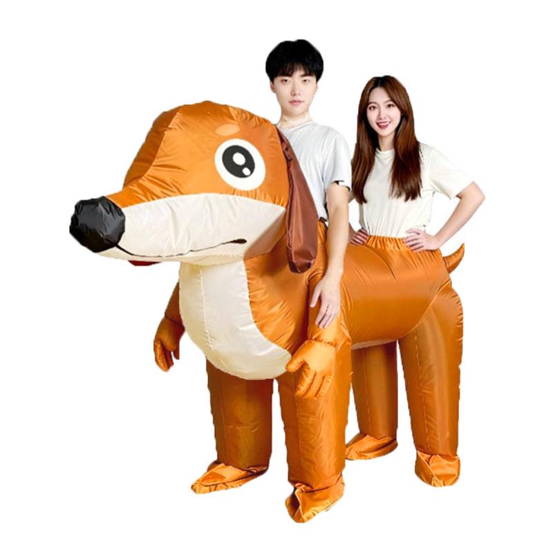 Funny Cartoon Halloween Inflatable Costume Set: Frog, Rabbit, Pink Pig, Cow for Parent-Child Parties