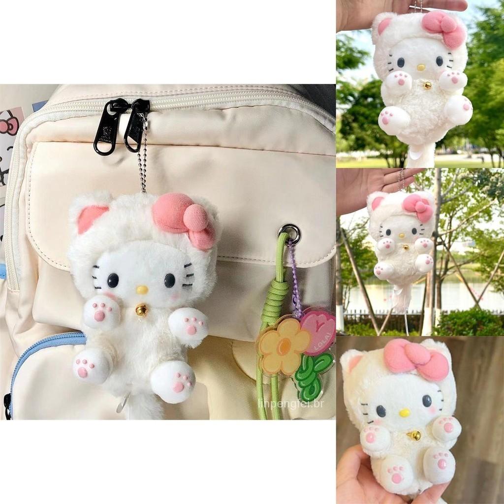 Cute Hellokitty Plush Doll Keychain Bag Charm For Girls