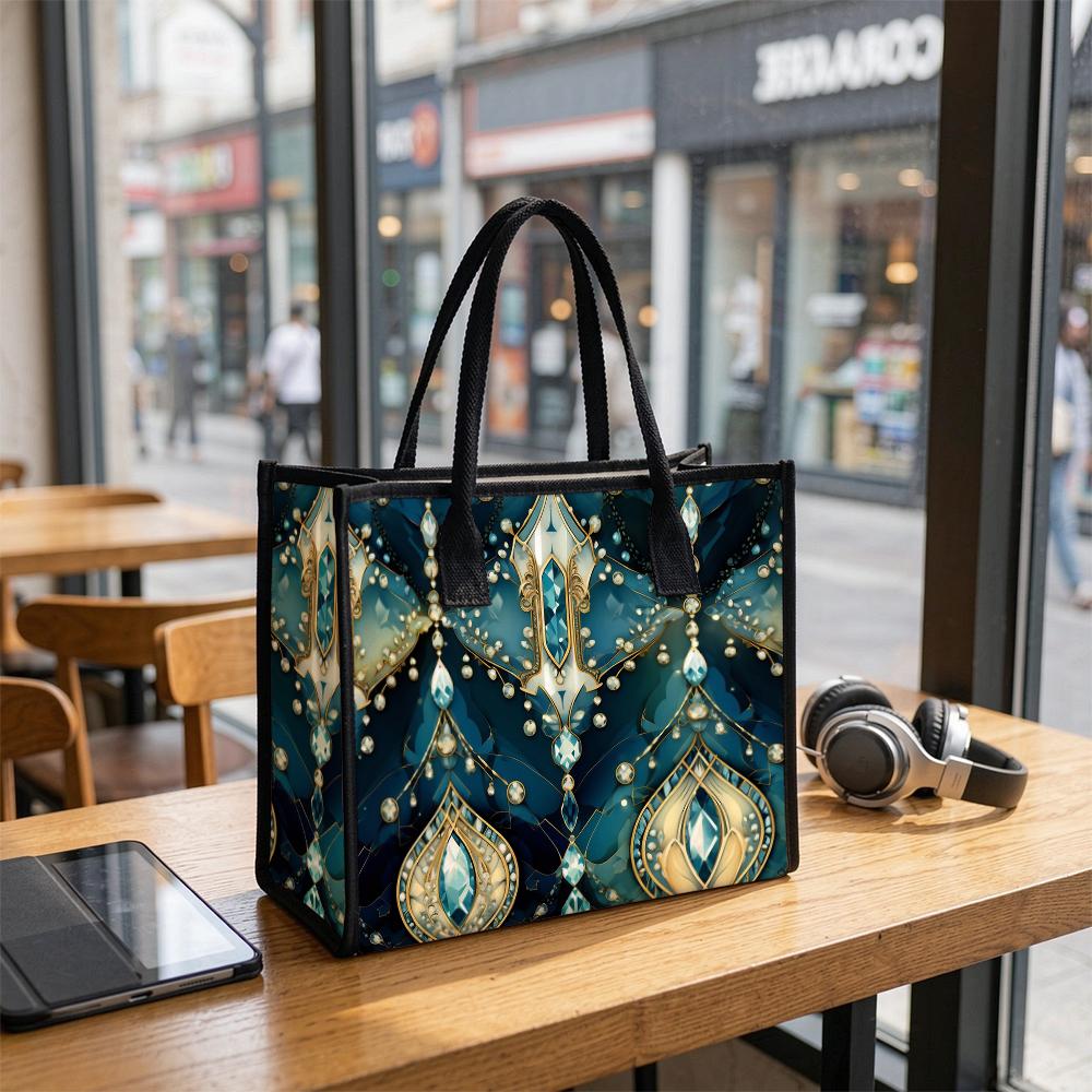 Elegant Jewel Print Tote Bag for Women Stylish Large Capacity Handbag