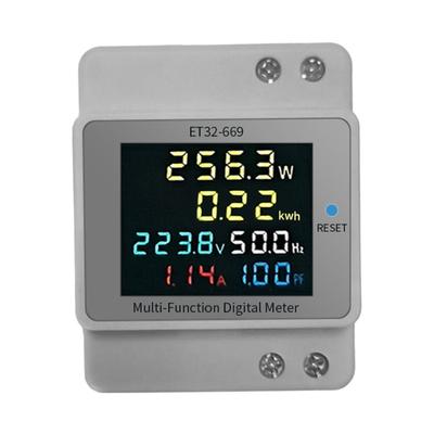 Single Phase Digital Energy Meter with LCD Display 220V Voltage Current Power Frequency Power Factor Monitoring for Home