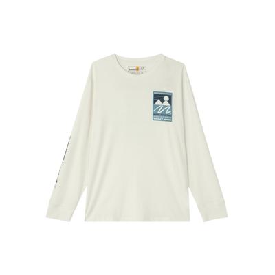 Timberland Comfortable Casual Printed Long Sleeve T-Shirt Unisex Tops Vintage-White A27N4