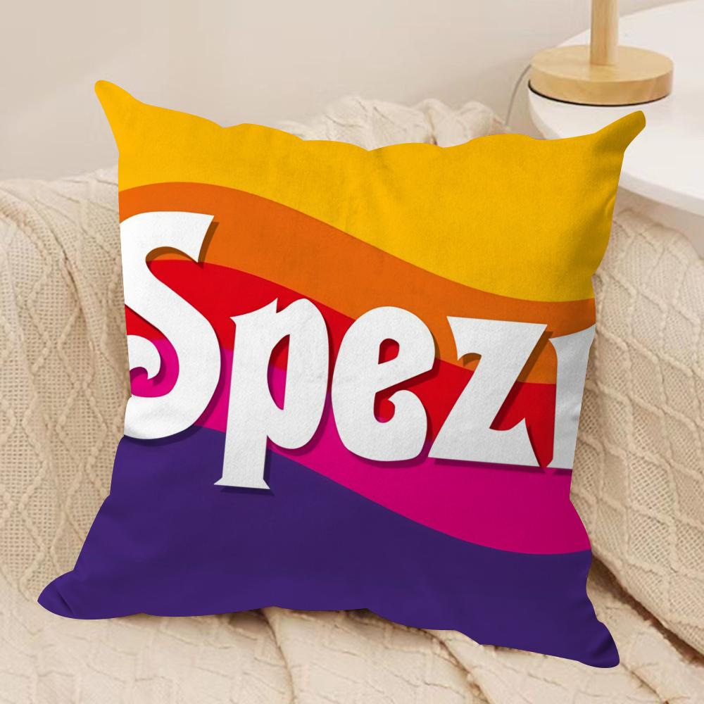 PPaulaner Spezi Logo Cushion Cover Silky Short Plush DoubleSided Printed Pillow Case for Sofa All Seasons Home Decor Gift