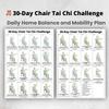 2 Bucăți Exerciții Tai Chi pe Scaun pentru Vârstnici și Începători 10x8 Inch Poster Tai Chi Șezând Fără Ramă pentru Fitness Acasă Flexibilitate Circulație Forță
