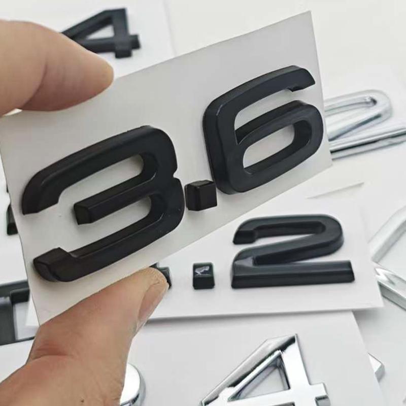 3D ABS Car Letters Logo 2.4 3.6 3.8 4.2 TDI Sticker Rear Trunk Emblem Badge For Audi A3 A4 A5 A6 A7 A8 Q3 Q5 Q7 Q8 Accessroies