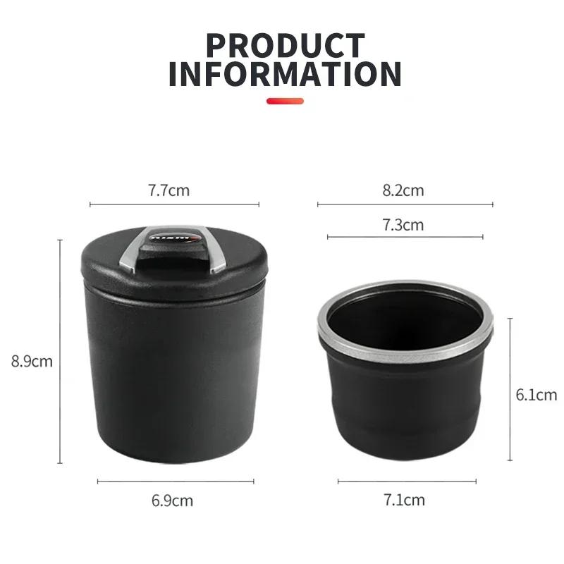 Portable Car LED Ashtray Auto Ashtray Cigarette Ash Holders Cup For Nissan Nismo 350Z 370Z GTR Patrol Juke X-Trail Qashqai