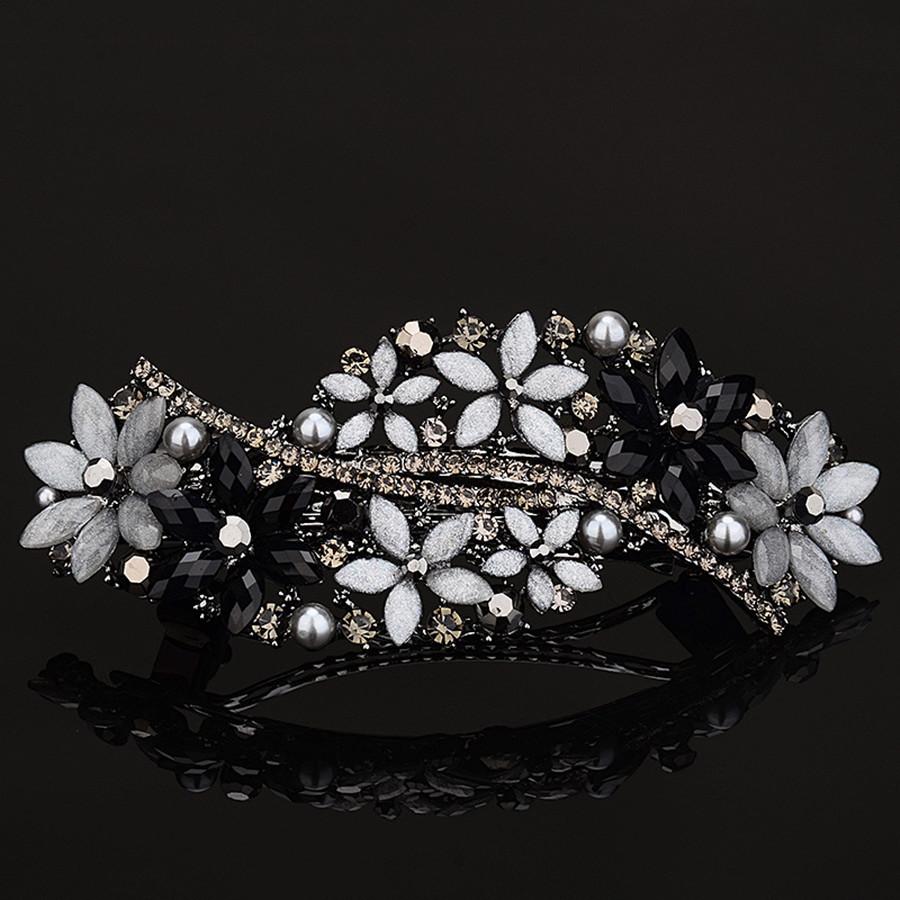 New Korean Colorful Crystal Butterfly Spring Hairpin Zircon Alloy Top Clip Horizontal Clip Elegant Women's Fashion Hair Jewelry