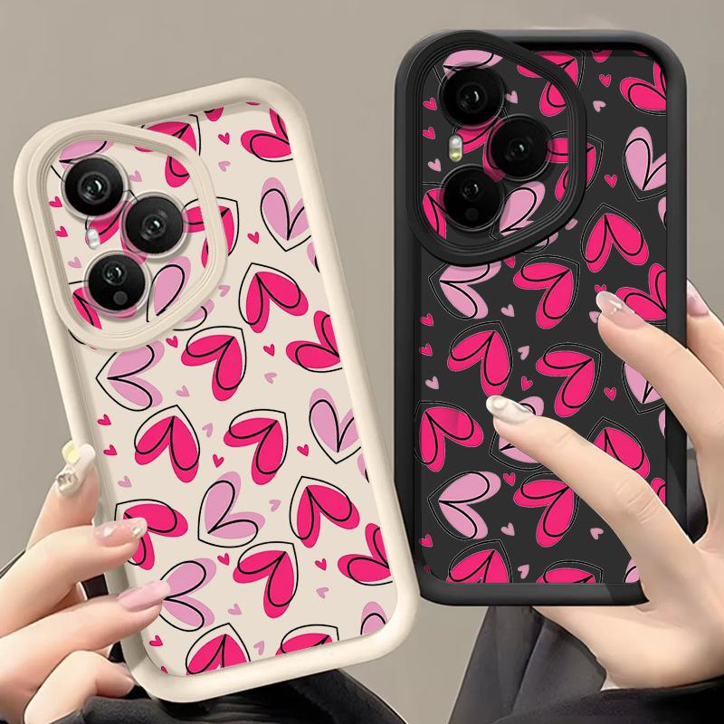 Hand drawn heart-shaped pattern Case For Honor 400 Lite 200 Pro Shockproof Bumper Soft Silicone Cover For Honor X9C Smart X8C