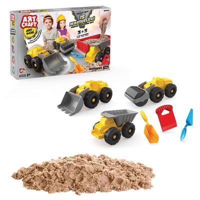 Art Craft Set with Kinetic Sand - Construction Vehicles