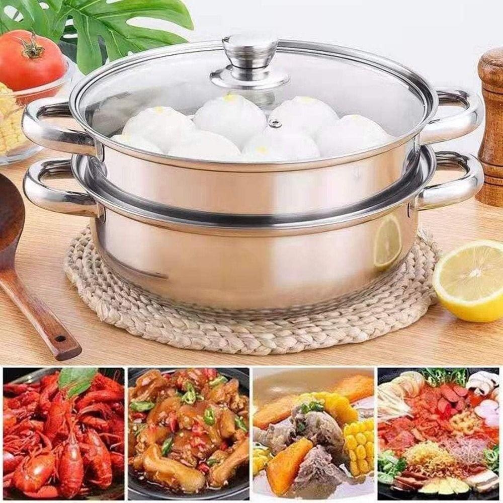 Stainless Steel Stainless Steel Steamer Fish/Soup/Hot Pot Double Boilers Steaming Cookware  Stews