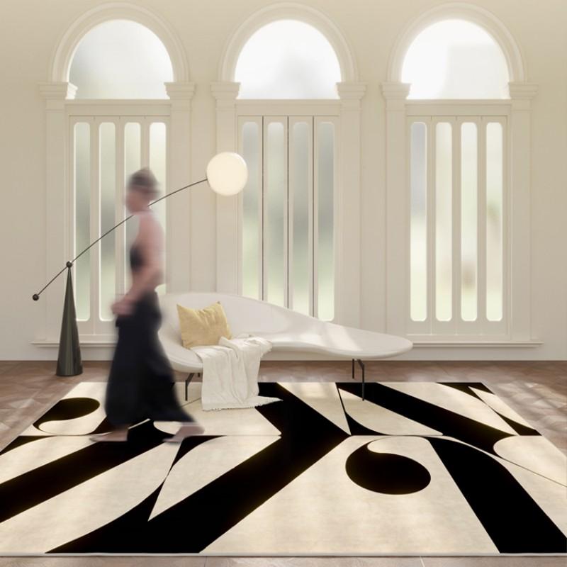 Französische Retro Wohnzimmer Dekoration Plüschteppich Große Fläche Rutschfeste Matte Leichte Luxus Teppiche für Schlafzimmer Verdicken Creme Wohnzimmer Teppich