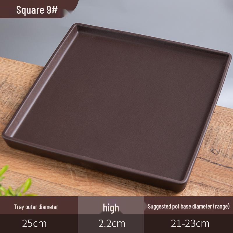 Purple Clay Ceramic Flower Pot Tray - Rectangular/Round Base for Water Catching Bonsai