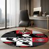 ice hockey Printed Round Rug Carpet Chair Rug Area Rug Entryway Doormats,for Office Chair Living Room Bedroom Kitchen Room.