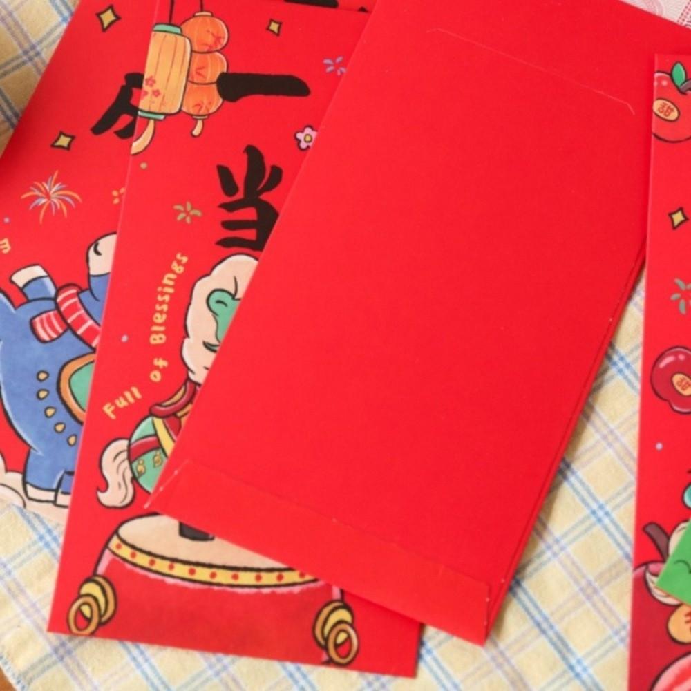 6pcs Traditional Style Chinese New Year Red Envelope Paper Lucky Red Pockets  Marriage Occasion