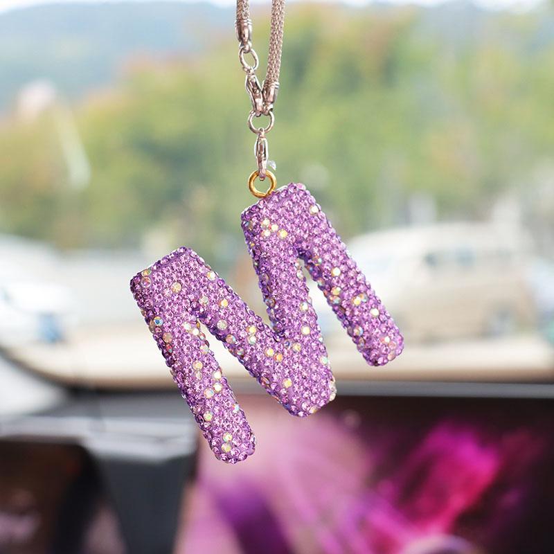 Rhinestone Bow Polymer Clay Car Rearview Mirror Hanging Ornament