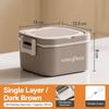 Portable Stackable Lunch Box With 304 Stainless Steel Inner Containers, Side Buckles And Carry Handle For School Office Travel Meals