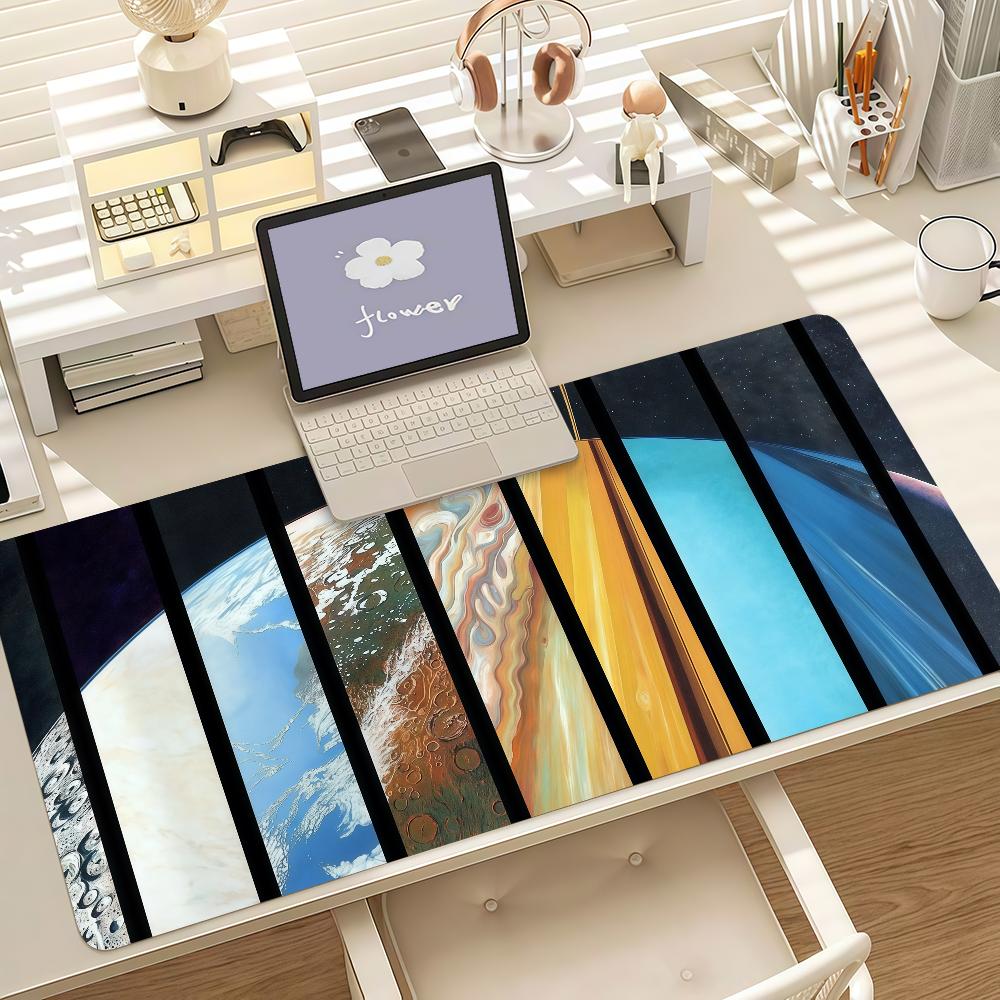 New Solar System Space Mouse Pad Anti Slip Rubber Edge Locked Thickened Laptop Gaming Desk Mat