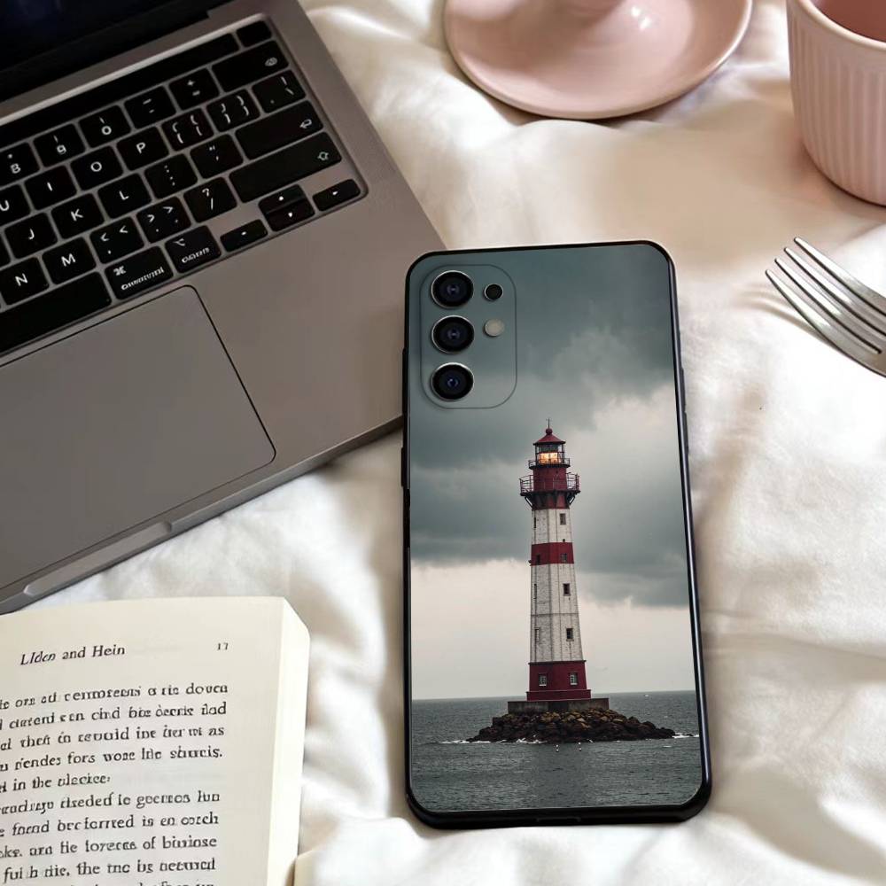 Lighthouse  Phone Case For Samsung S25,24,23,22,30,21,10,9,Ultra,Plus,Lite,FE,4,5 G Soft Black Case