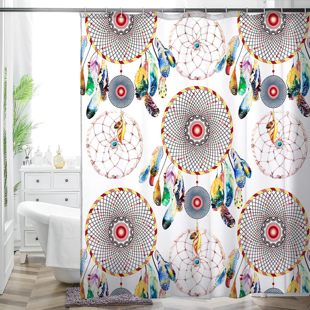 Bohemian Bathroom Curtain Colorful Creative Boho Floral Sunflowers Beautiful Bright Polyester Fabric Shower Curtain for Bathroom